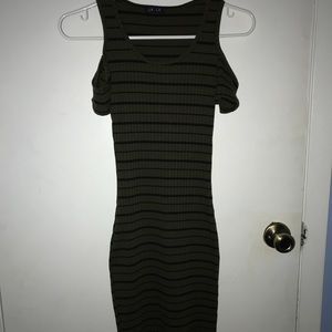 Green Striped Bodycon Dress